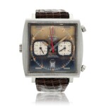 Reference 1133 Monaco, A stainless steel chronograph wristwatch with date and tropical dial, Circa 1970