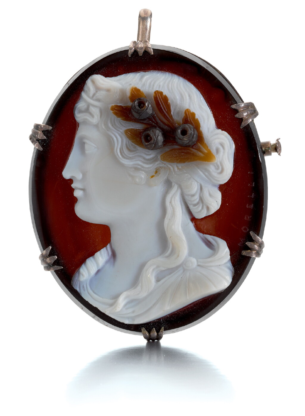 View full screen - View 1 of Lot 102. NICOLO MORELLI (1771-1838), ITALIAN, 19TH CENTURY | CAMEO WITH THE PROFILE OF A WOMAN.