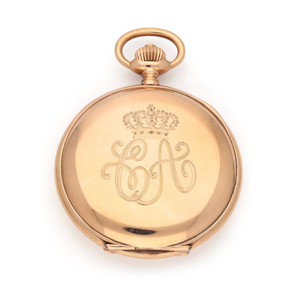 View full screen - View 1 of Lot 1162. A gold half-hunting cased keyless lever watch Circa 1916.