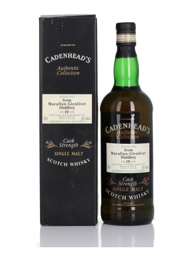 View full screen - View 1 of Lot 32. Macallan-Glenlivet Cadenhead's Authentic Collection 19 Year Old 55.4 abv 1976 (1 BT 75cl).