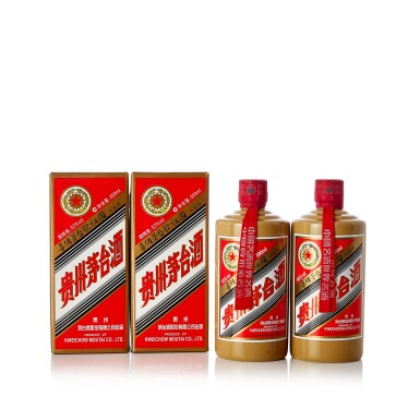 View full screen - View 1 of Lot 2198. 2015年產"五星牌"貴州茅台酒 - 喜備茅台歌祖國(馬萬祺) Kweichow Moutai Five Star MWQ Special Edition 2015 (2 BT50).