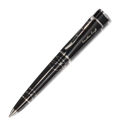 View full screen - View 1 of Lot 22. MONTBLANC | A LIMITED EDITION BLACK LACQUERED RESIN BALLPOINT PEN WITH PLATINUM PLATED ACCENTS, CIRCA 2012.