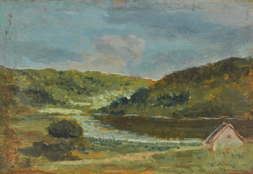 View full screen - View 1 of Lot 20. Landscape with Mill, Study.