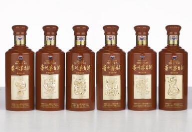 View full screen - View 1 of Lot 5568. 2012年產十二生肖貴州茅台酒(酒標黃永玉設計)Chinese Zodiac Limited Edition Set Moutai designed by Huang Yongyu 2012 (12 BT50).