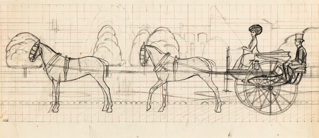 View full screen - View 1 of Lot 158. BERNARD BOUTET DE MONVEL | ETUDE DE CALÈCHE.