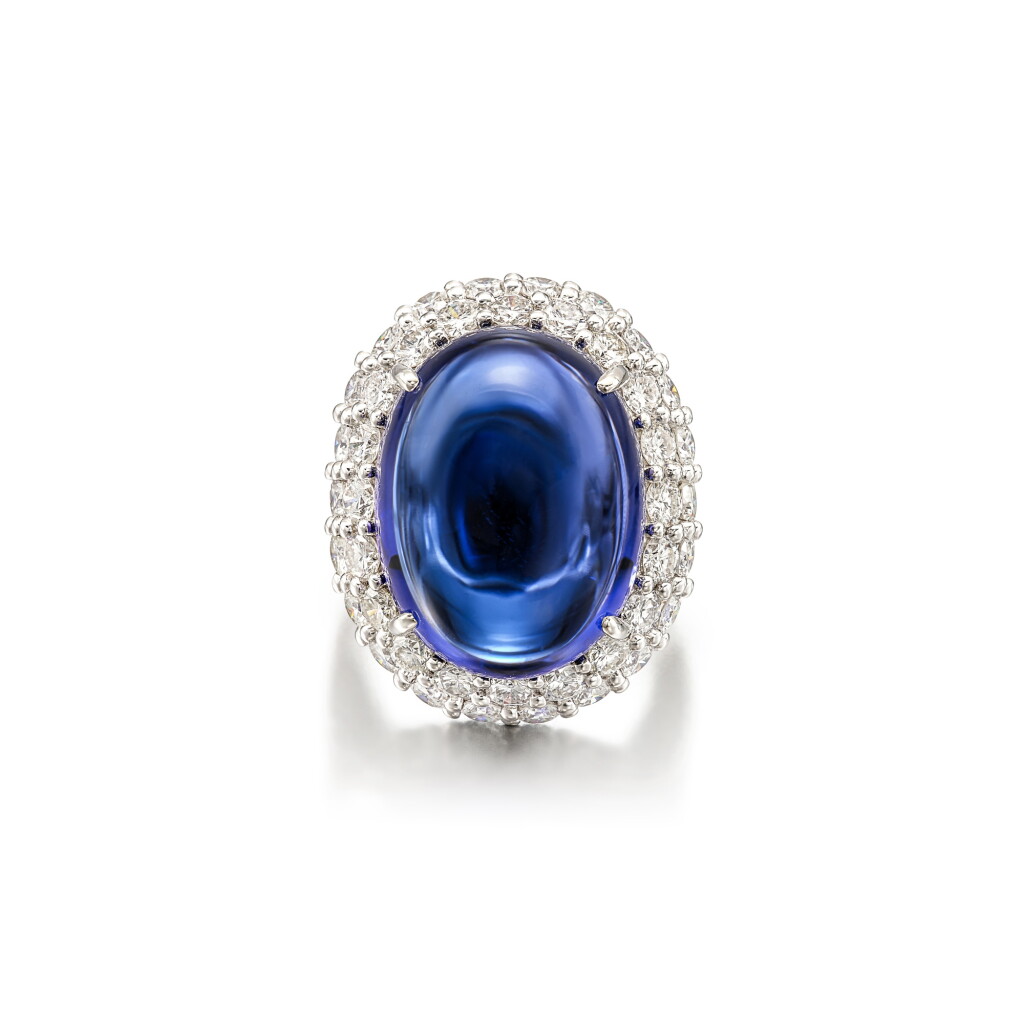 View full screen - View 1 of Lot 1751. Tanzanite and Diamond Ring| 坦桑石 配 鑽石 戒指 .