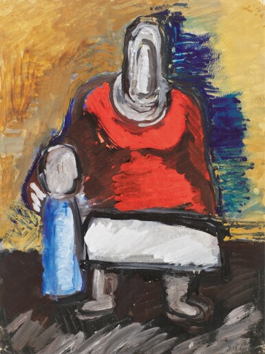 View full screen - View 1 of Lot 62. VERA MIKHAILOVNA ERMOLAEVA | Peasant Woman with Child .