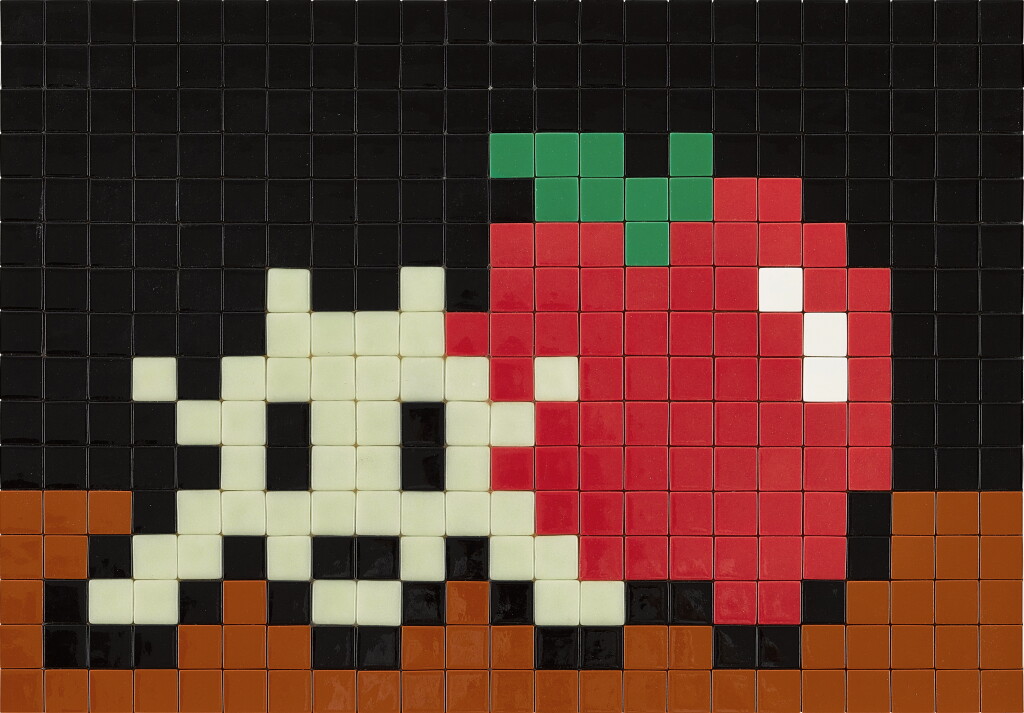 View full screen - View 1 of Lot 250. Invader | Radiant, Apple, Space 光芒四射,蘋果,宇宙.