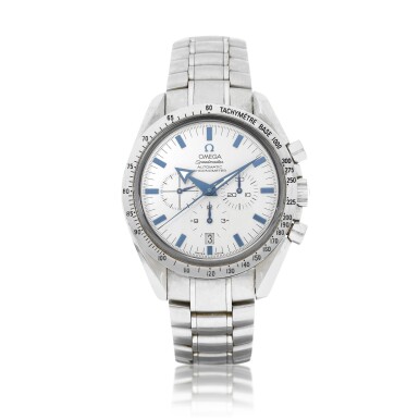 View full screen - View 1 of Lot 9212. Omega | Speedmaster Broad Arrow, Reference 35512000, A stainless steel chronograph wristwatch with date and bracelet, Circa 2007 | 歐米茄 | 超霸系列闊箭 型號35512000 精鋼計時鏈帶腕錶,備日期顯示,約2007年製.