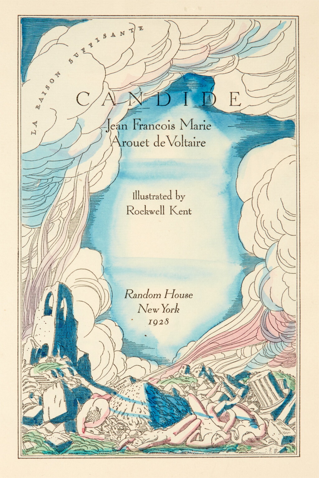 Voir en plein écran - Voir 1 du lot 45. Rockwell Kent, illustrator | Original maquettes for Candide. New York, 1928, hand-coloured by the artist.