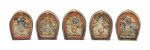 A SET OF FIVE TRAVELLING SHRINES, MONGOLIA, 19TH CENTURY | 十九世紀 蒙古佛盒一組五件
