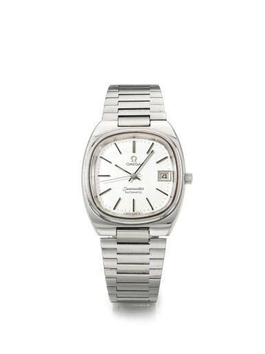 View full screen - View 1 of Lot 99. OMEGA | REF 166.0207 SEAMASTER, A STAINLESS STEEL AUTOMATIC BRACELET WATCH WITH DATE CIRCA 1975.