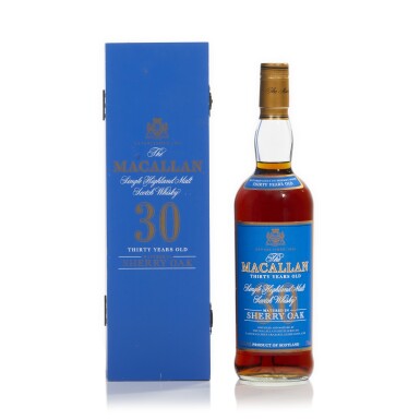 View full screen - View 1 of Lot 7. The Macallan 30 Year Old Sherry Oak Blue Box 43.0 abv NV (1 BT75).