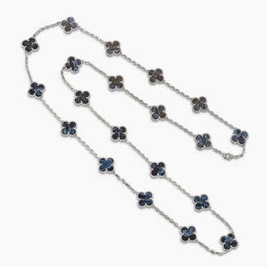 View full screen - View 1 of Lot 1663. Pietersite and Gold 'Vintage Alhambra' Necklace | 梵克雅寶 | 彼得石 配 K金 ‘Vintage Alhambra’ 項鏈.
