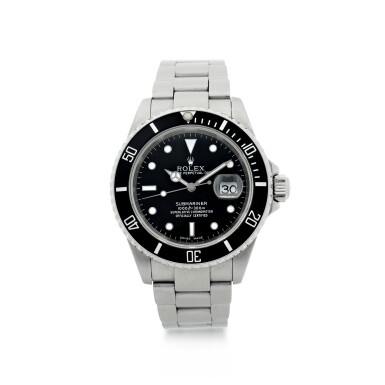 View full screen - View 1 of Lot 304. ROLEX | REFERENCE 16610 SUBMARINER A STAINLESS STEEL AUTOMATIC WRISTWATCH WITH DATE AND BRACELET, CIRCA 2002.