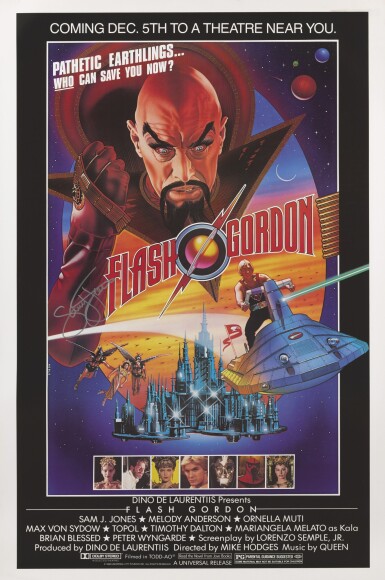 View full screen - View 1 of Lot 285. FLASH GORDON (1989) ADVANCE POSTER, US, SIGNED BY SAM J. JONES.