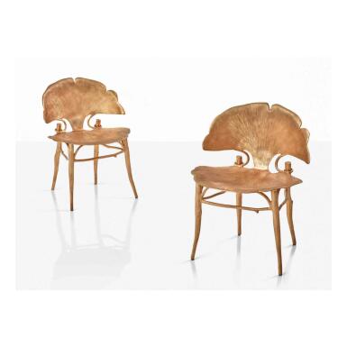View full screen - View 1 of Lot 141. Pair of “Ginkgo” Chairs.