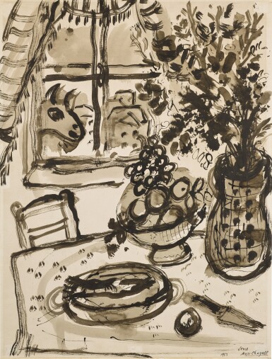 View full screen - View 1 of Lot 5. Nature morte devant la fenêtre.