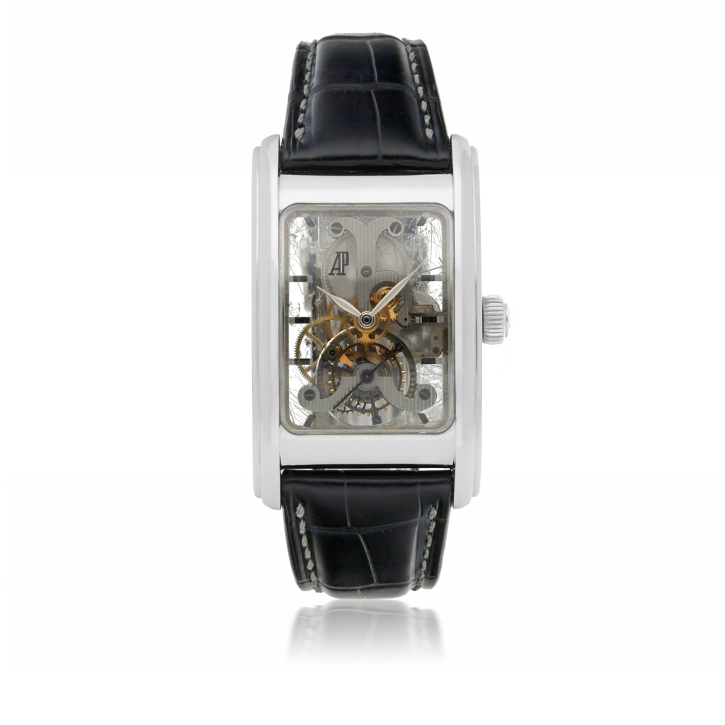 View full screen - View 1 of Lot 12. AUDEMARS PIGUET | EDWARD PIGUET, REF 25924PT.OO PLATINUM TOURBILLON WRISTWATCH WITH RUTILATED QUARTZ DIAL CIRCA 2005.