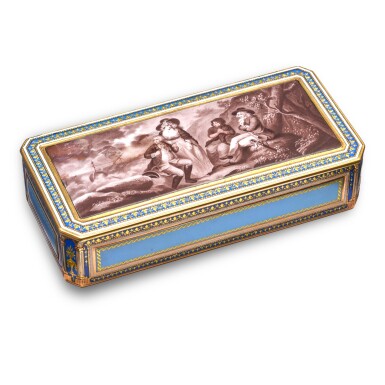 View full screen - View 1 of Lot 1237. A gold and enamel snuff box, Les Freres Toussaint, Hanau, circa 1790.