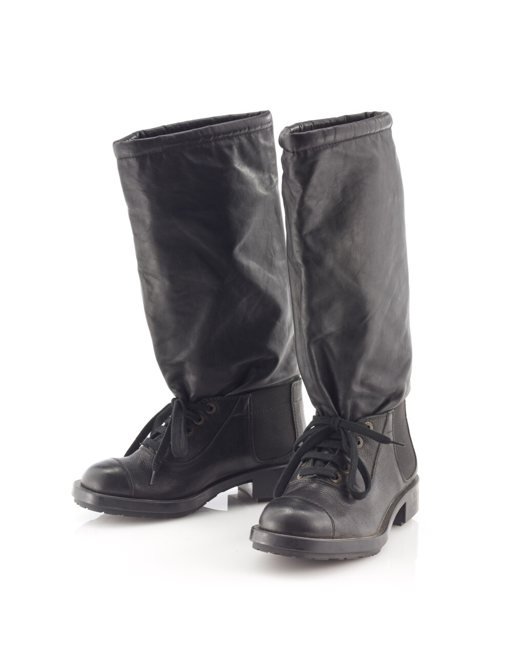 View full screen - View 1 of Lot 141. Pair of black leather boots.