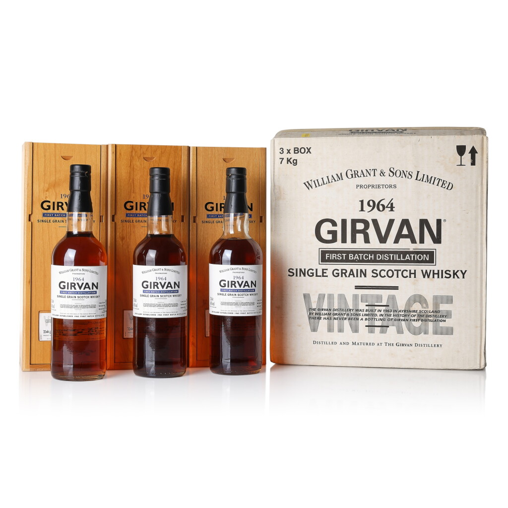 View full screen - View 1 of Lot 3395. Girvan First Batch Distillation Single Grain Whisky 48.0 abv 1964 (3 BT70).