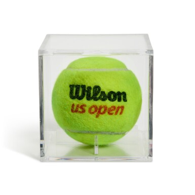 View full screen - View 1 of Lot 44. Carlos Alcaraz v. Novak Djokovic 2025 US Open Semifinal Match Point Tennis Ball | 3rd Set.