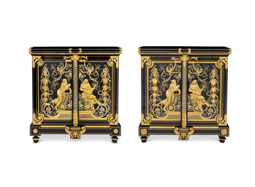 View full screen - View 1 of Lot 524. A pair of Louis XIV style meuble d'appui by Béfort Jeune after the model by André-Charles Boulle, circa 1865.