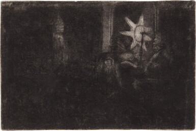 View full screen - View 1 of Lot 70. The Star of the Kings: A Night Piece (B., Holl. 113; New Holl. 263; H. 254).
