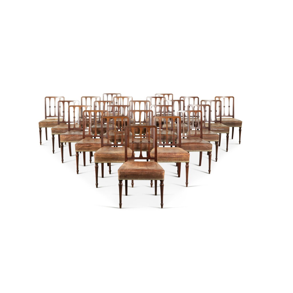 View full screen - View 1 of Lot 103. A set of twenty-three George III mahogany dining chairs, late 18th/early 19th century, possibly Scottish.
