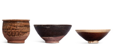 View full screen - View 1 of Lot 9550. Three Jizhou brown-glazed wares, Song dynasty | 宋 吉州窰褐釉器三件.