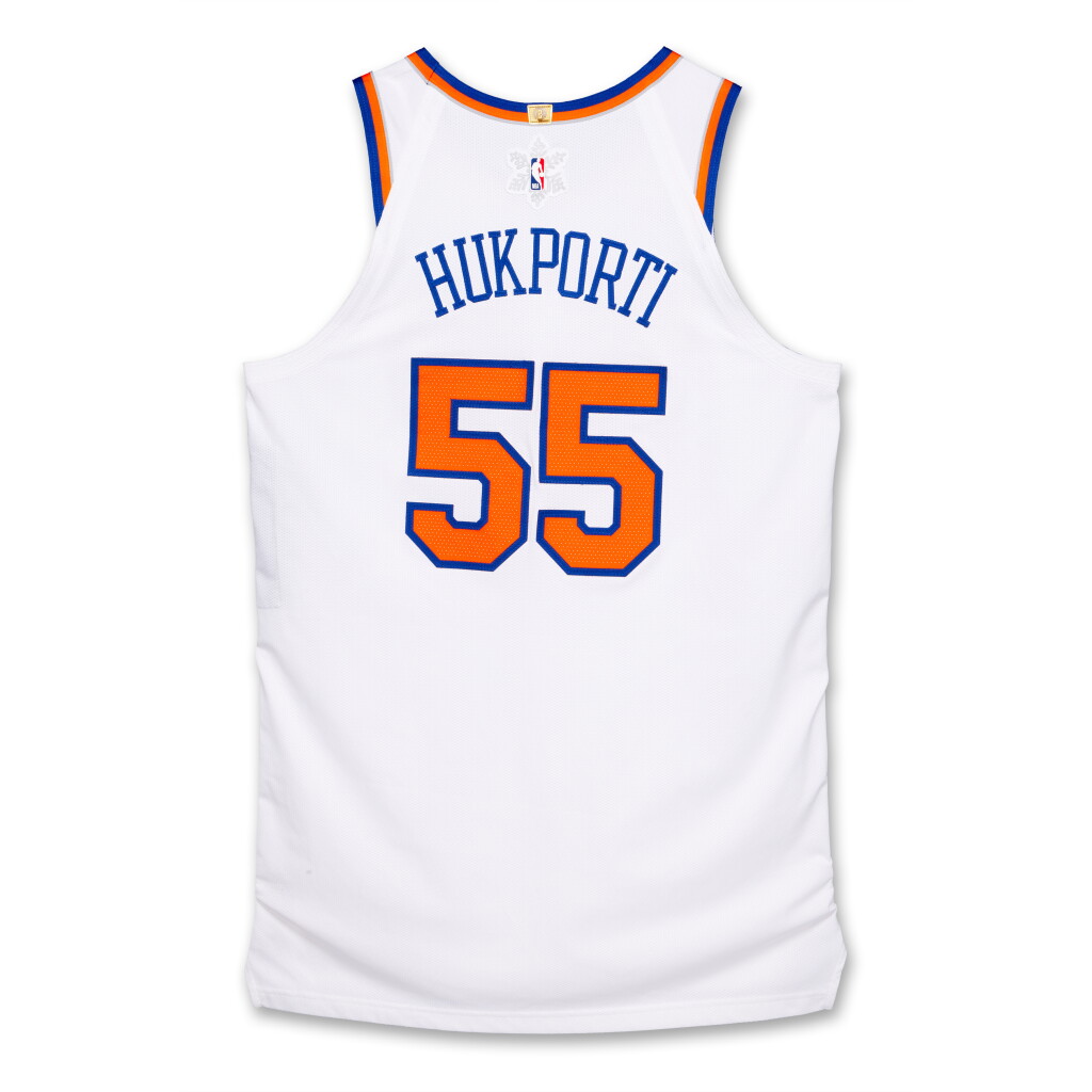 View full screen - View 1 of Lot 105. Ariel Hukporti ‘Christmas Day’ New York Knicks 2024-2025 Game Issued Association Edition Jersey .