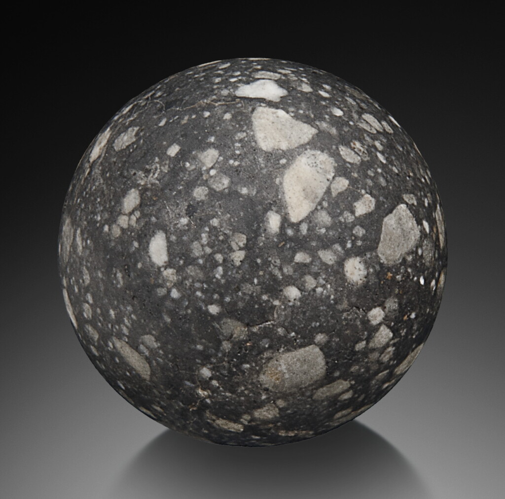 View full screen - View 1 of Lot 109. Lunar Meteorite | NWA 12691 — The Moon, Among The Rarest Materials On Earth, Rendered As A Sphere.