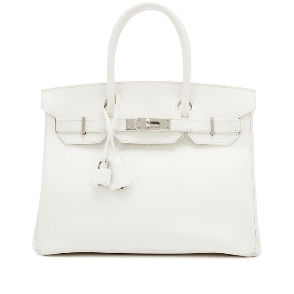 View full screen - View 1 of Lot 130. White Epsom Birkin 30 Palladium Hardware, 2010.