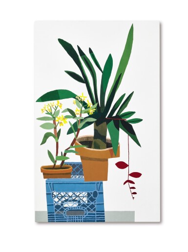 View full screen - View 1 of Lot 1110. JONAS WOOD 喬納斯・伍德 | BLUE CRATE WITH STILL LIFE 藍板箱與靜物.