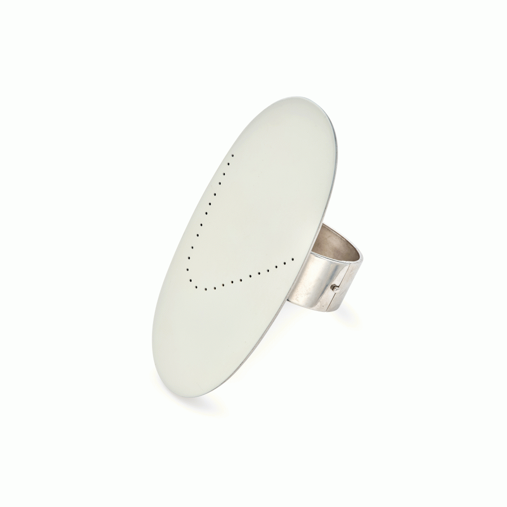 View full screen - View 1 of Lot 119. Ellisse con Fori ‘Concetto Spaziale’ (LF/3) (Ellipse with Holes ‘Spatial Concept’) Bracelet.