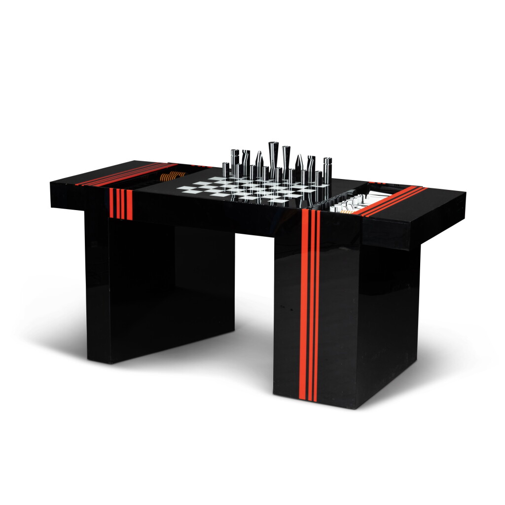 View full screen - View 1 of Lot 47. Backgammon table | Table à jeux backgammon .