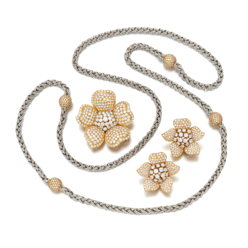 View full screen - View 1 of Lot 153. Collection of diamond jewels (Collezione di gioielli con diamanti).