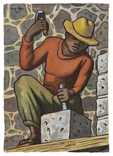 View full screen - View 1 of Lot 103. DIEGO RIVERA | HOMBRE MARTILLANDO PIEDRA.