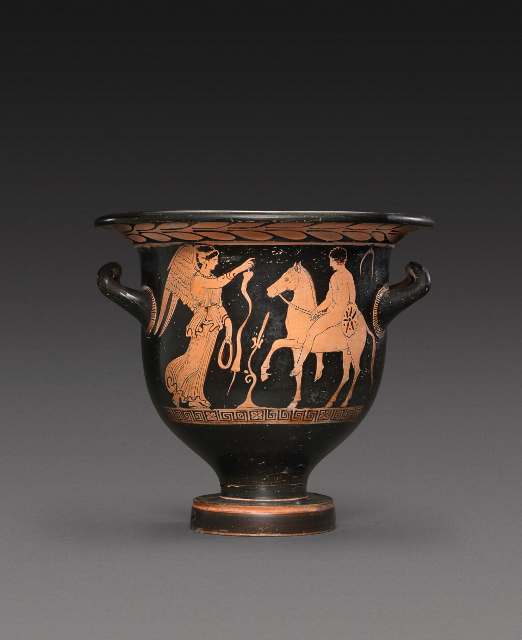 View full screen - View 1 of Lot 16. An Apulian Red-figured Bell Krater, Attributed to the Tarporley Painter, circa 380-370 B.C..