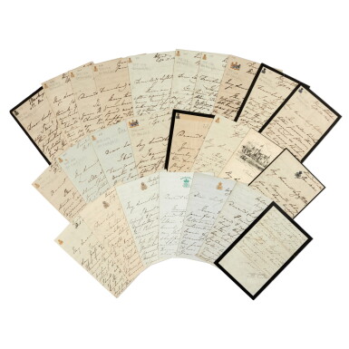 View full screen - View 1 of Lot 335. Queen Victoria | Series of 63 autograph letters signed, to Sarah Lyttelton, her children's governess, 1840-61.