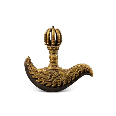 View full screen - View 1 of Lot 151. A gilt-copper alloy kartika (knife), Tibet or Nepal, 20th century.
