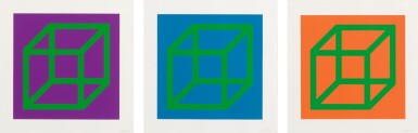 View full screen - View 1 of Lot 234. SOL LEWITT | OPEN CUBE IN COLOR ON COLOR: PLATES 21, 24 AND 25 (SEE K. 2003.05).