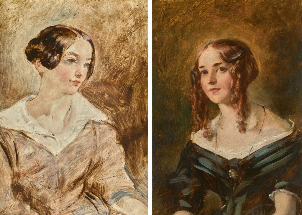 View full screen - View 1 of Lot 95. WILLIAM ETTY, R.A. | Portrait of Rebecca Singleton; Portrait of Elizabeth Singleton.