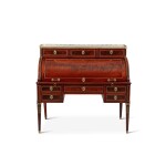 A Louis XVI gilt-bronze mounted mahogany and mahogany veneered sliding desk, circa 1780, attributed to Fidelys Schey
