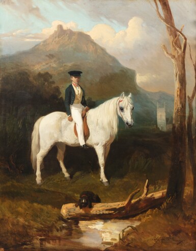 View full screen - View 1 of Lot 324. A Young Scotsman on horseback | Jeune Ecossais à cheval.