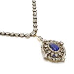 Sapphire and Diamond Pendant Necklace, Late 19th Century