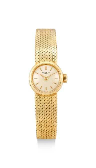 View full screen - View 1 of Lot 8162. PATEK PHILIPPE | REFERENCE 3266/13, A YELLOW GOLD BRACELET WATCH, MADE IN 1961.