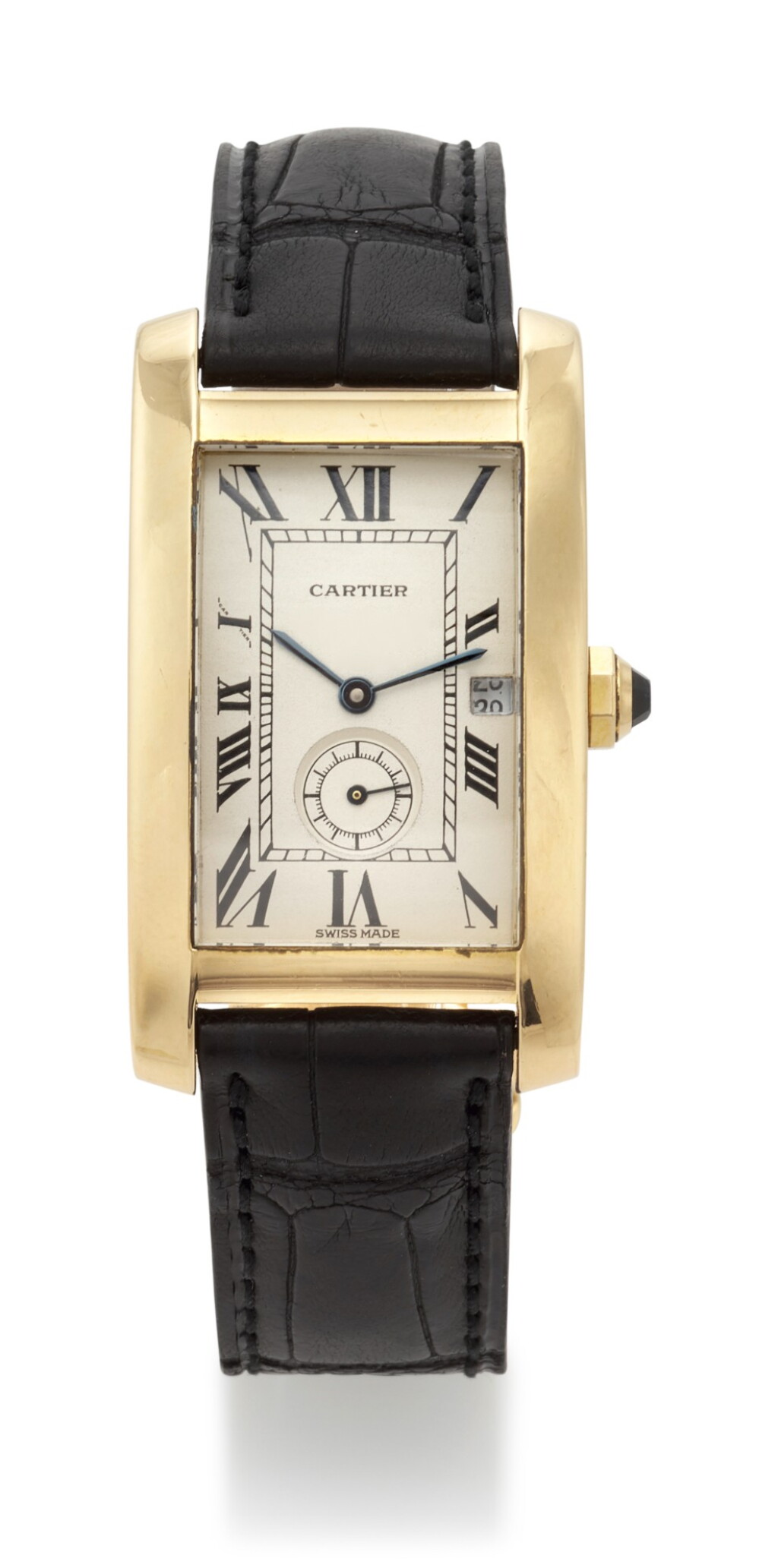 View full screen - View 1 of Lot 26. TANK AMÉRICAINE, REFERENCE 811905 YELLOW GOLD WRISTWATCH WITH DATE (OROLOGIO DA POLSO IN ORO GIALLO CON DATARIO) CIRCA 1985 | CARTIER, PARIS.