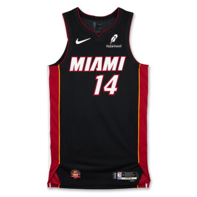 View full screen - View 1 of Lot 19. Tyler Herro Miami Heat 2025-2026 Game Worn Icon Edition Jersey .